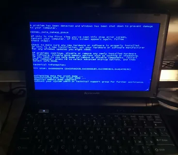 Белый или синий экран смерти на ноутбуке Lenovo